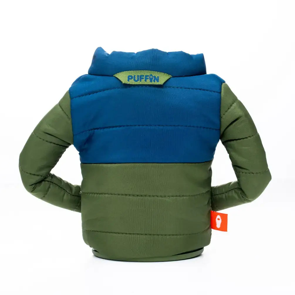 Insulated Can Cooler - The Puffy - Olive Green & Sailor Blue