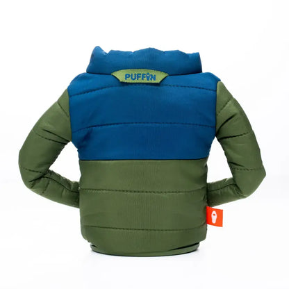Insulated Can Cooler - The Puffy - Olive Green & Sailor Blue