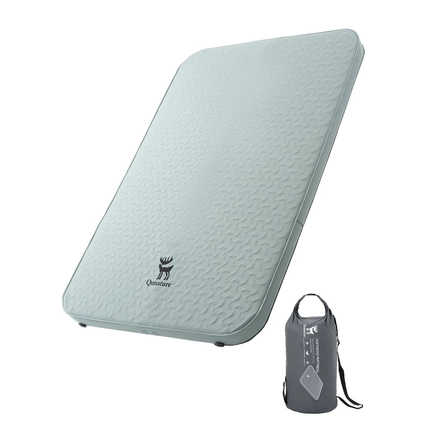 4" Thick Portable Inflating Sleeping Pad with Foam for Camping