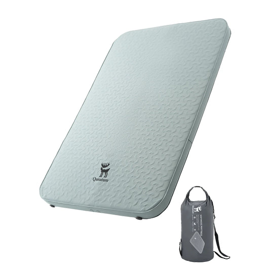 4" Thick Portable Inflating Sleeping Pad with Foam for Camping